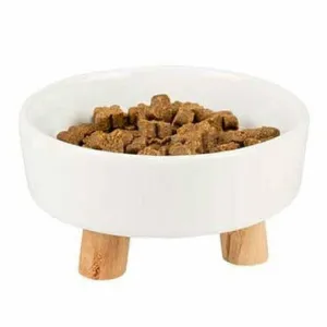 Feeding bowl Stone UP timber 700ml - 15x4x15,4x9,4cm white Pets Qatar