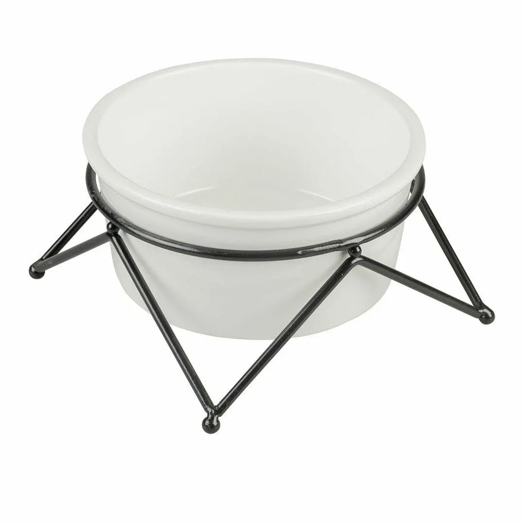 Feeding bowl Stone UP zigzag 850ml - 16,3x16,3x8cm white/black Pets Qatar