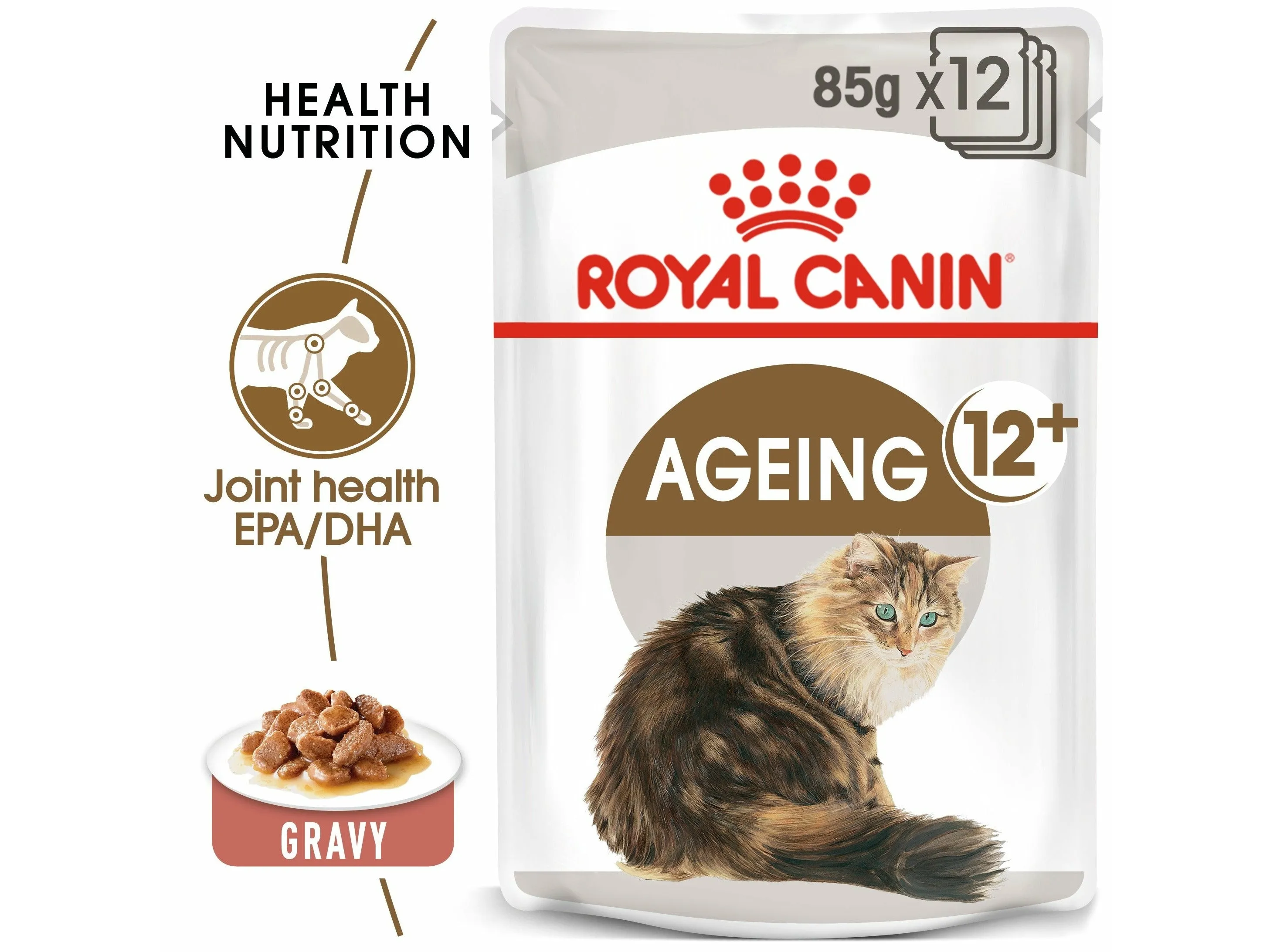 Feline Health Nutrition Ageing  12 Gravy (WET FOOD - Pouches)12x85g Pets Qatar