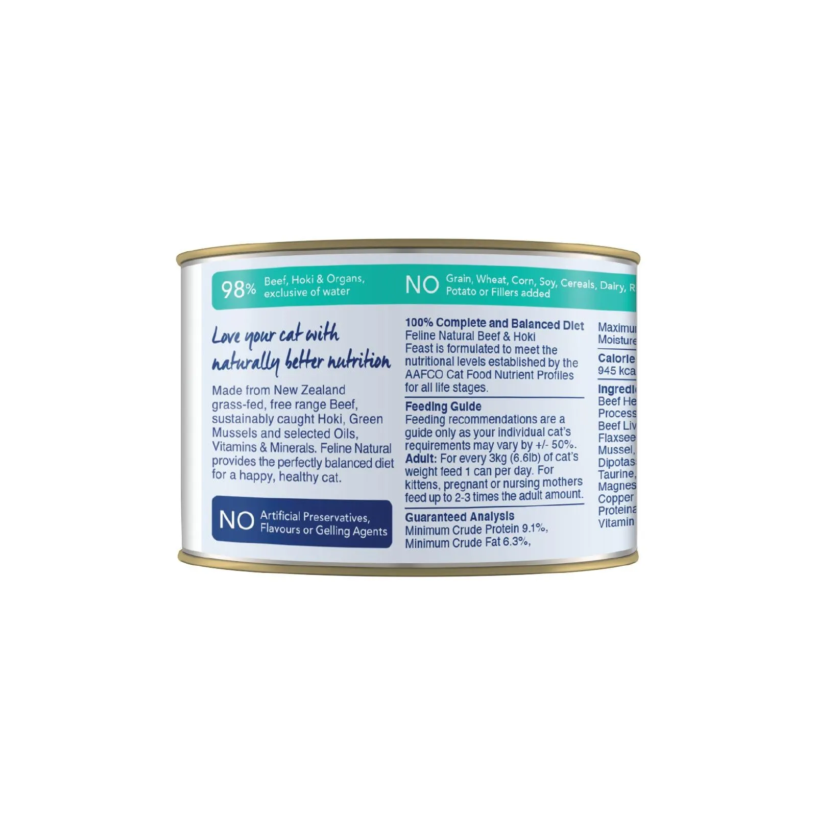 Feline Natural Beef and Hoki Feast Wet Cat Food 170g x 12 ( _ )