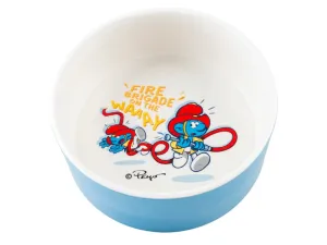 Fire brigade Smurfs feeding bowl 1500ml - 19x19x7,5cm white/blue Pets Qatar