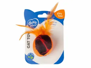Flash Ball with feathers 12x4x4,5cm orange Pets Qatar