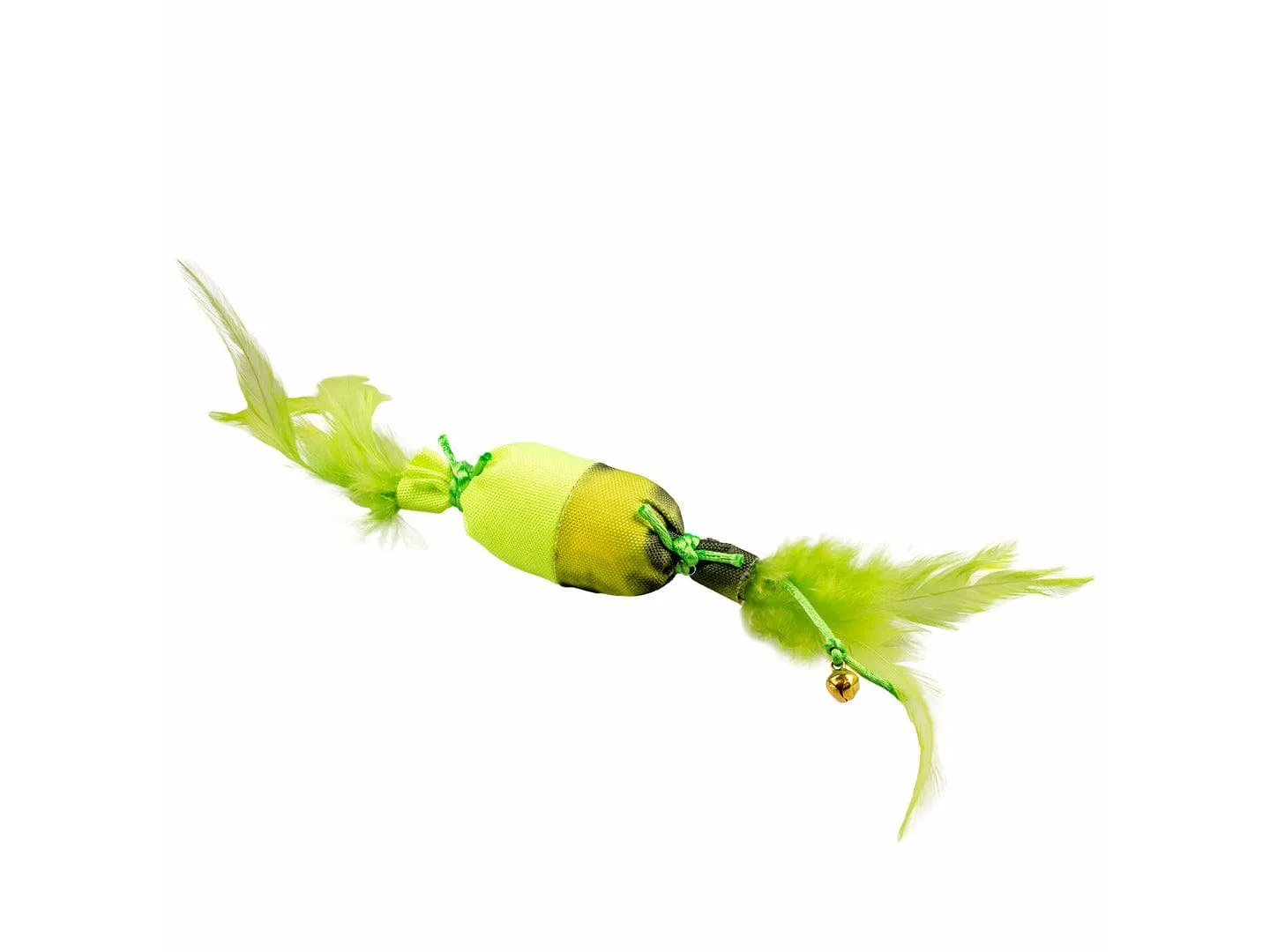 Flash Bonbon with feathers 30x4x4cm green Pets Qatar