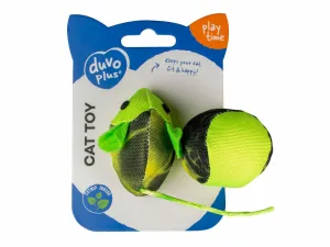 Flash mouse & ball 2pc - 16x3,8x4cm green Pets Qatar