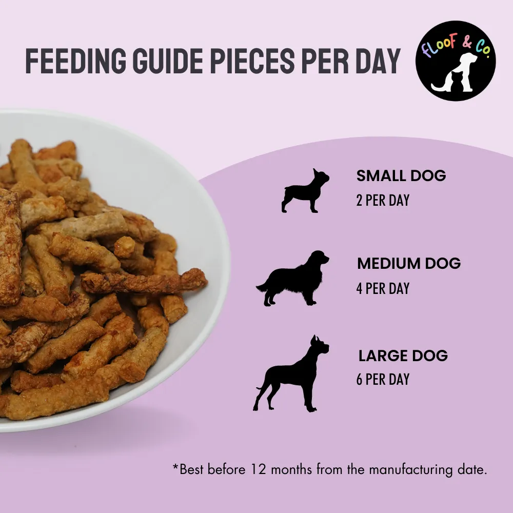 Floof & Co Pork Chew, Bacon Cheese, Chicken Cheese, Roasted Lamb and Smoked Lamb Dog Treats Combo