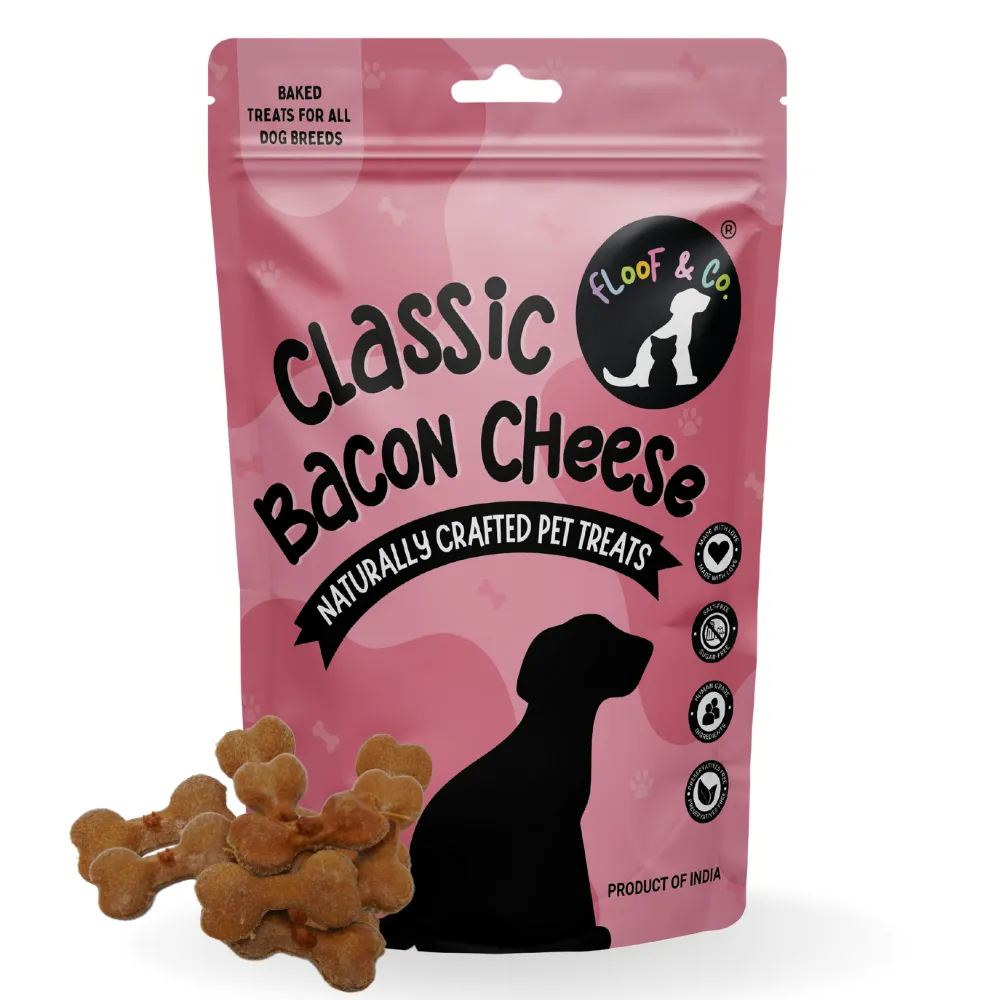 Floof & Co Pork Chew, Bacon Cheese, Chicken Cheese, Roasted Lamb and Smoked Lamb Dog Treats Combo