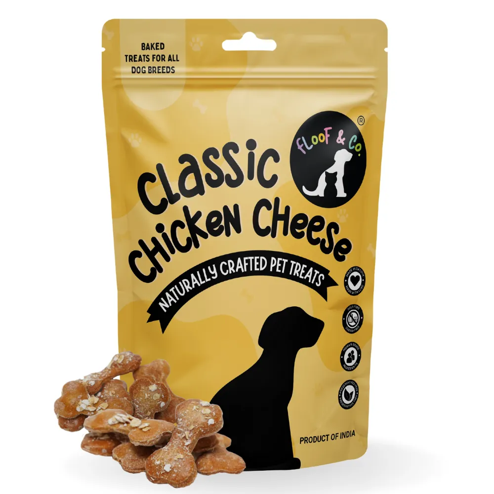 Floof & Co Pork Chew, Bacon Cheese, Chicken Cheese, Roasted Lamb and Smoked Lamb Dog Treats Combo