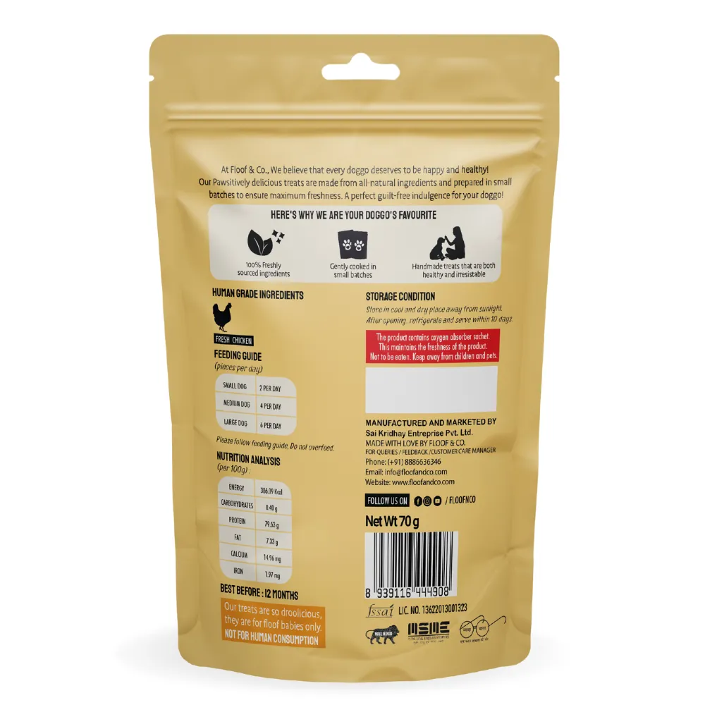Floof & Co Pork Chew, Bacon Cheese, Chicken Cheese, Roasted Lamb and Smoked Lamb Dog Treats Combo