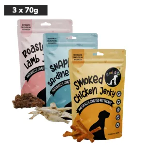 Floof & Co Roasted Lamb, Smoked Chicken and Snappy Sardine Dog Treats Combo