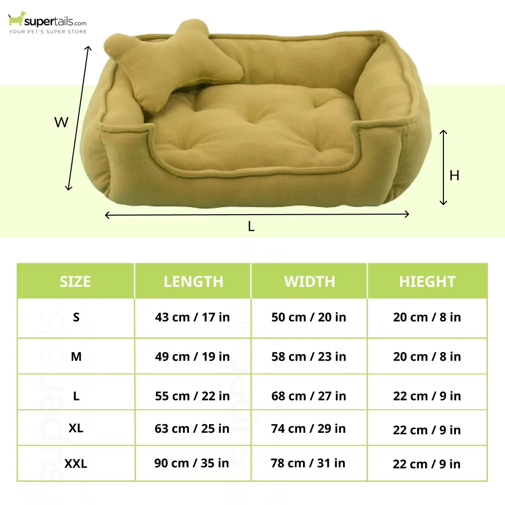 Fluffy's Luxurious Reversible Bed for Dogs and Cats (Beige)