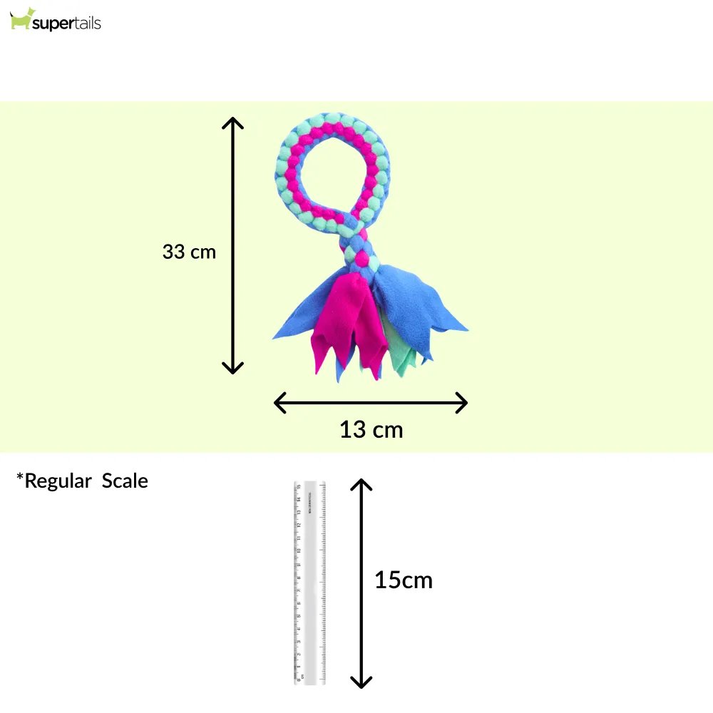 For The Love Of Dog Tug O Loop Chew Toy for Dogs (Pink/Green/Blue)