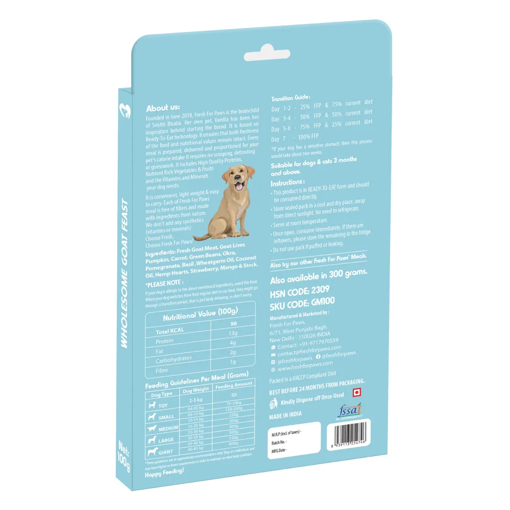 Fresh For Paws Wholesome Goat Feast Wet Food for Dogs (300g)