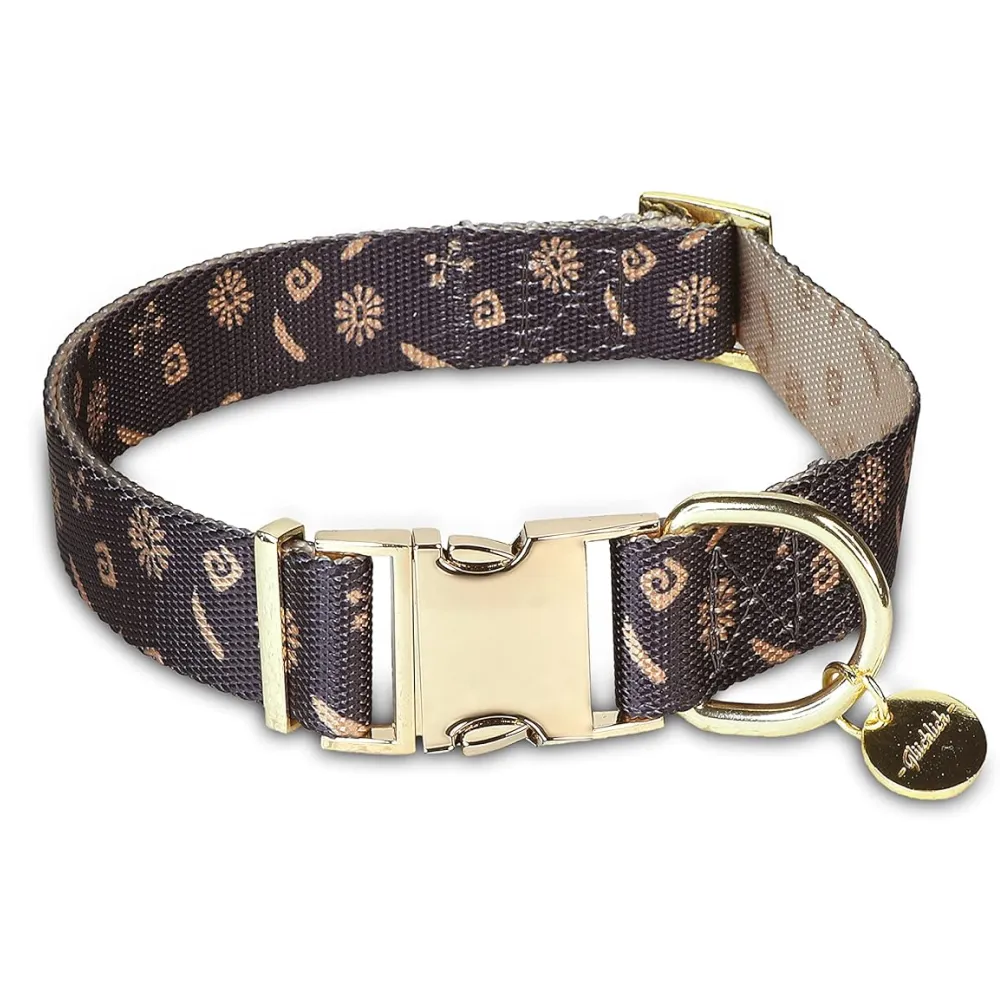 Glucklich Polyester Printed Adjustable Collar for Dogs (Berlin)