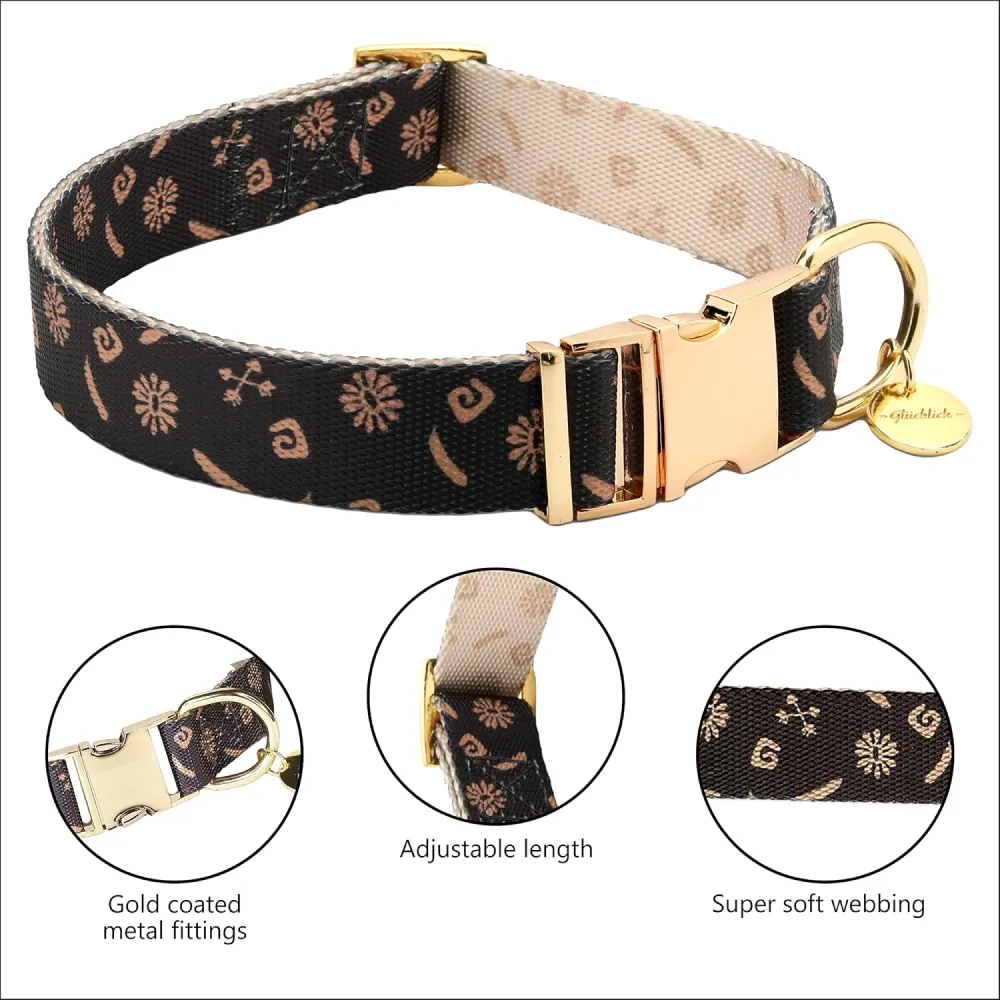 Glucklich Polyester Printed Adjustable Collar for Dogs (Berlin)