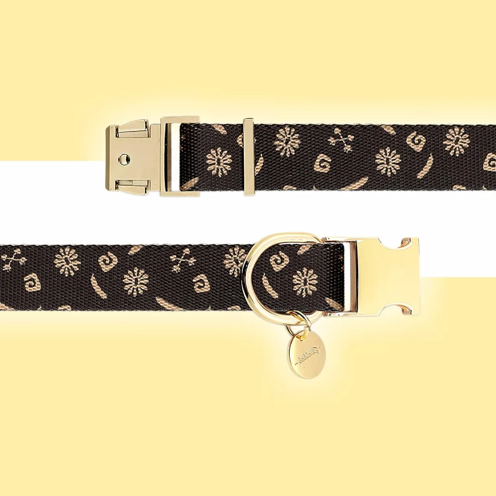 Glucklich Polyester Printed Adjustable Collar for Dogs (Berlin)