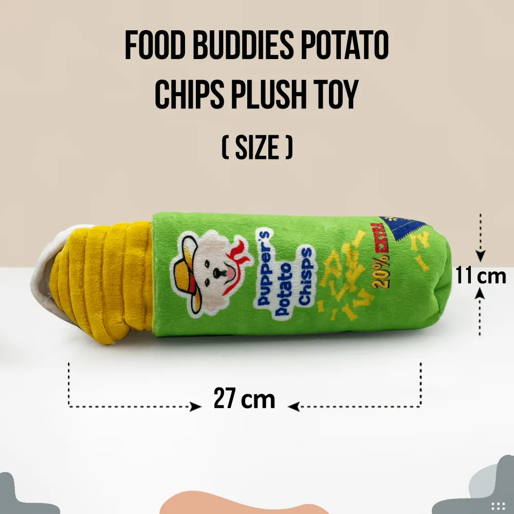 Goofy Tails Food Buddies Pupper Potato Chip Plush Toy for Dogs