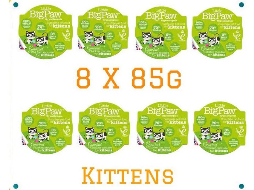 Gourmet Chicken Mousse for Kittens 8x85 Gram /Little BigPaw Pets Qatar