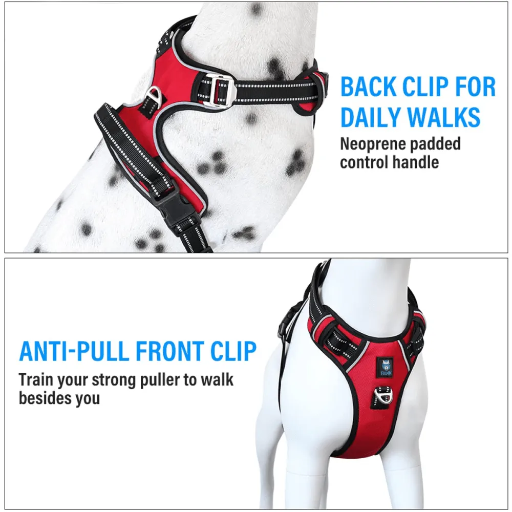 Hank 3M Reflective Harness for Puller Dogs (Red)
