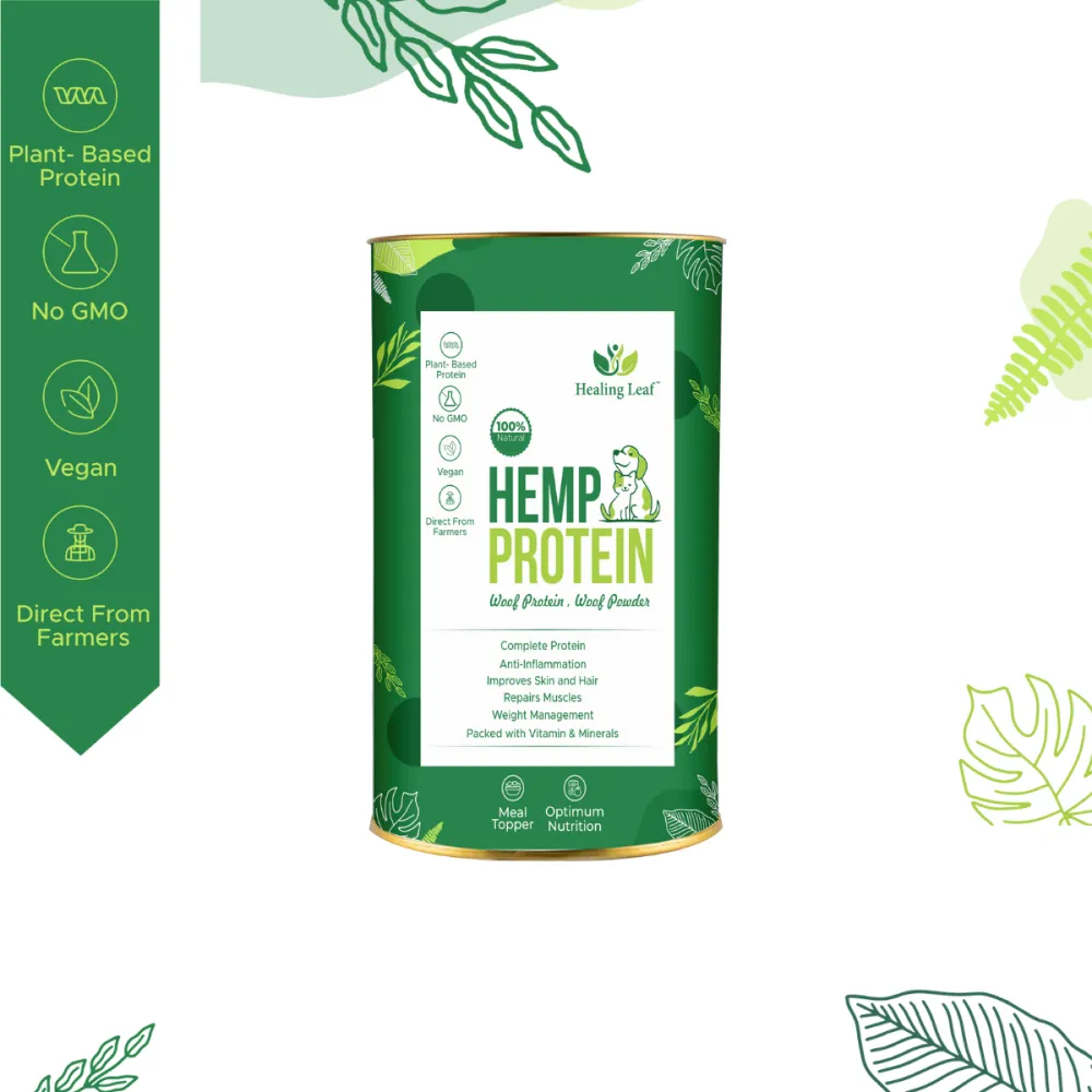 Healing Leaf Hemp Protein Powder and Pedigree Chicken and Liver Chunks in Gravy Adult Wet Food Combo for Dogs