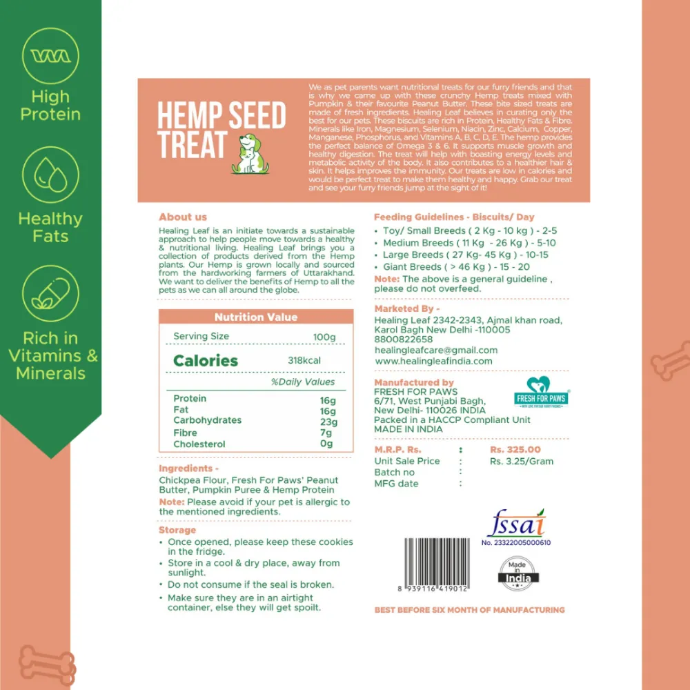 Healing Leaf Hemp Pumpkin Dog Treats