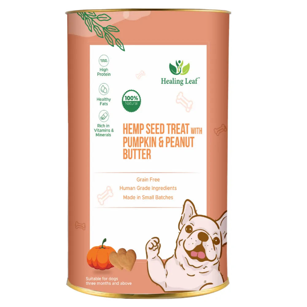 Healing Leaf Hemp Pumpkin Treats and Skatrs Treat Hider Toy Combo for Dogs