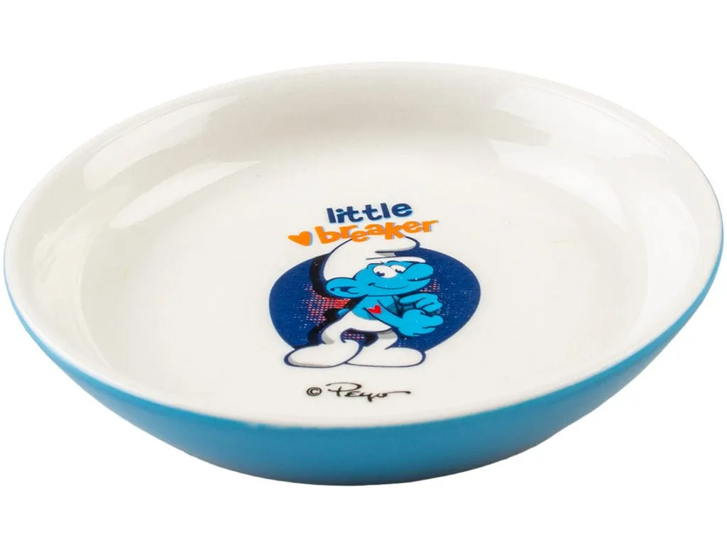 Hefty Smurf low feeding bowl 180ml - 14,2x14,2x2,5cm white/blue Pets Qatar