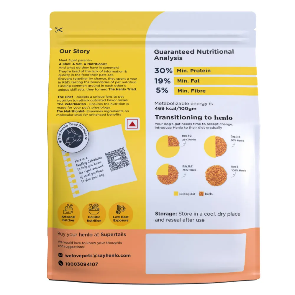 Henlo Chicken and Egg Baked Dry Food for Adult Dogs & Puppies and Chicken Jerky Treats for Dogs Combo