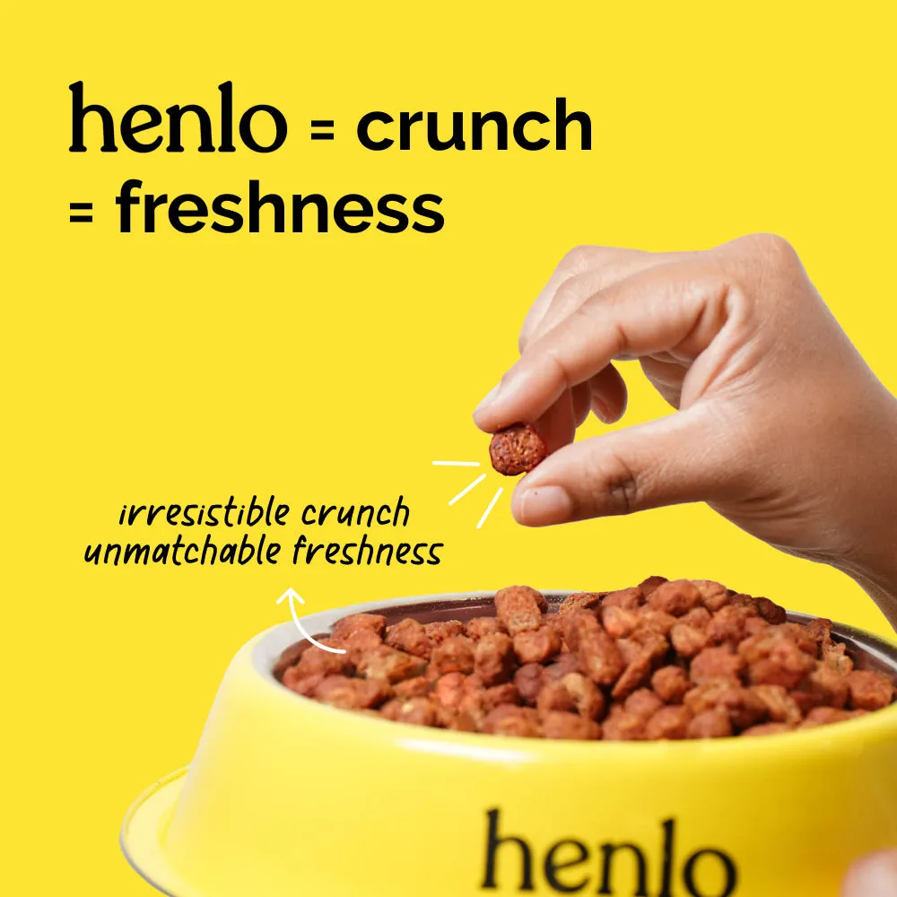 Henlo Chicken and Egg Baked Dry Food for Adult Dogs & Puppies and Chicken Jerky Treats for Dogs Combo