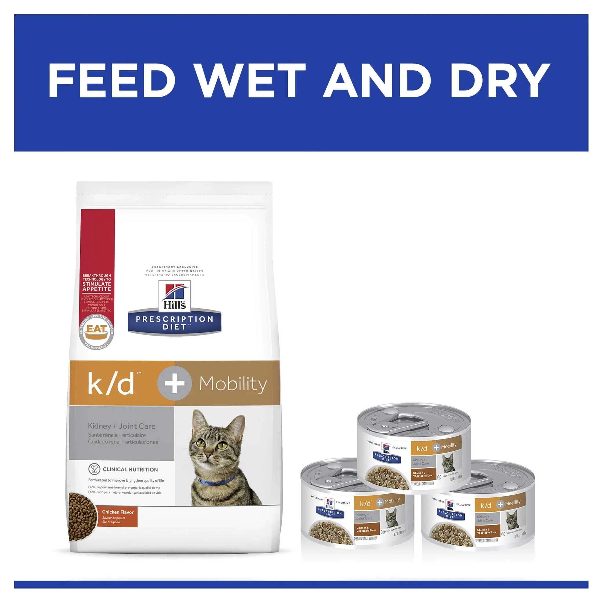 Hills Prescription Diet Cat k/d Kidney Care   Mobility Dry Food 2.88kg