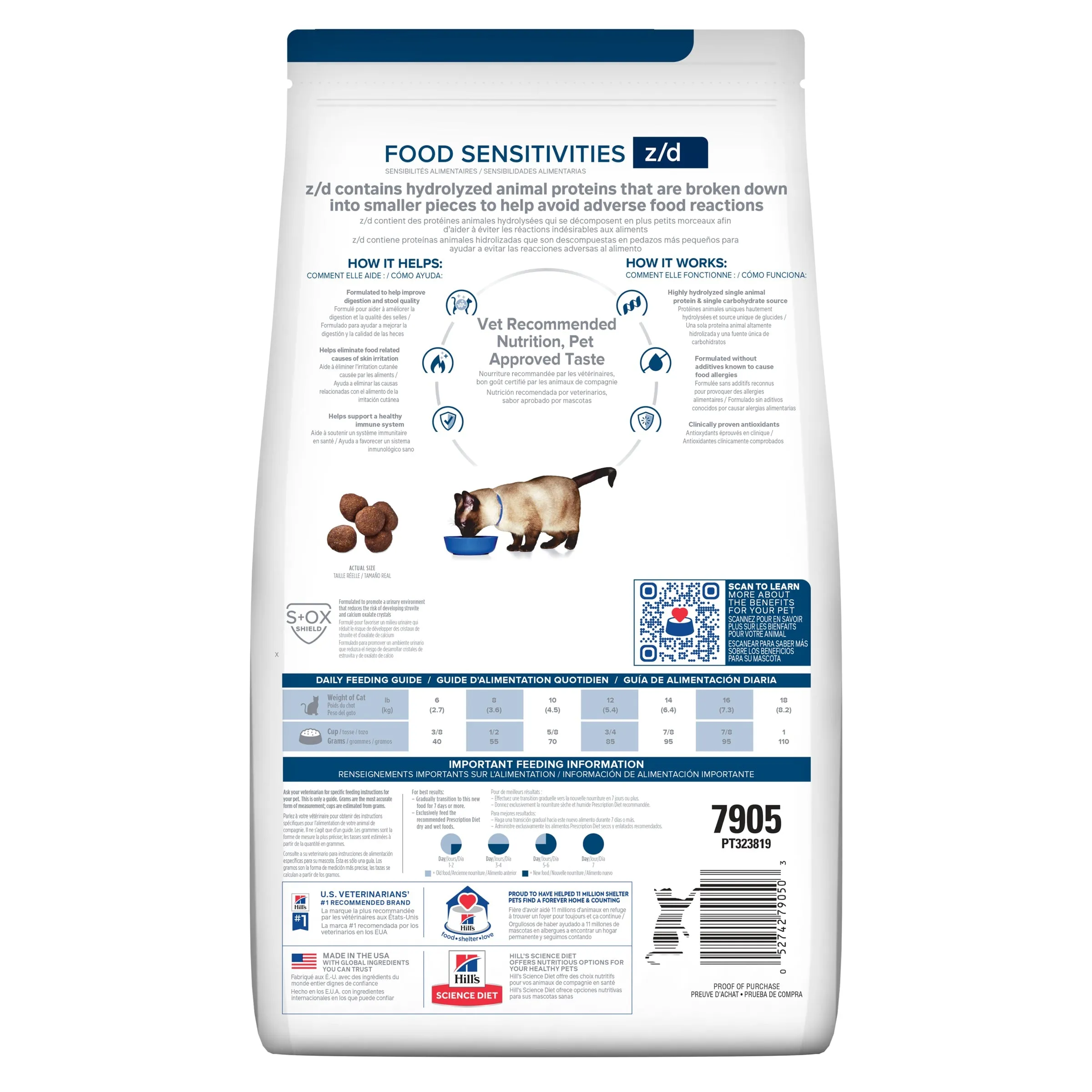 Hills Prescription Diet Cat z/d Skin/Food Sensitivities Dry Food 1.8kg