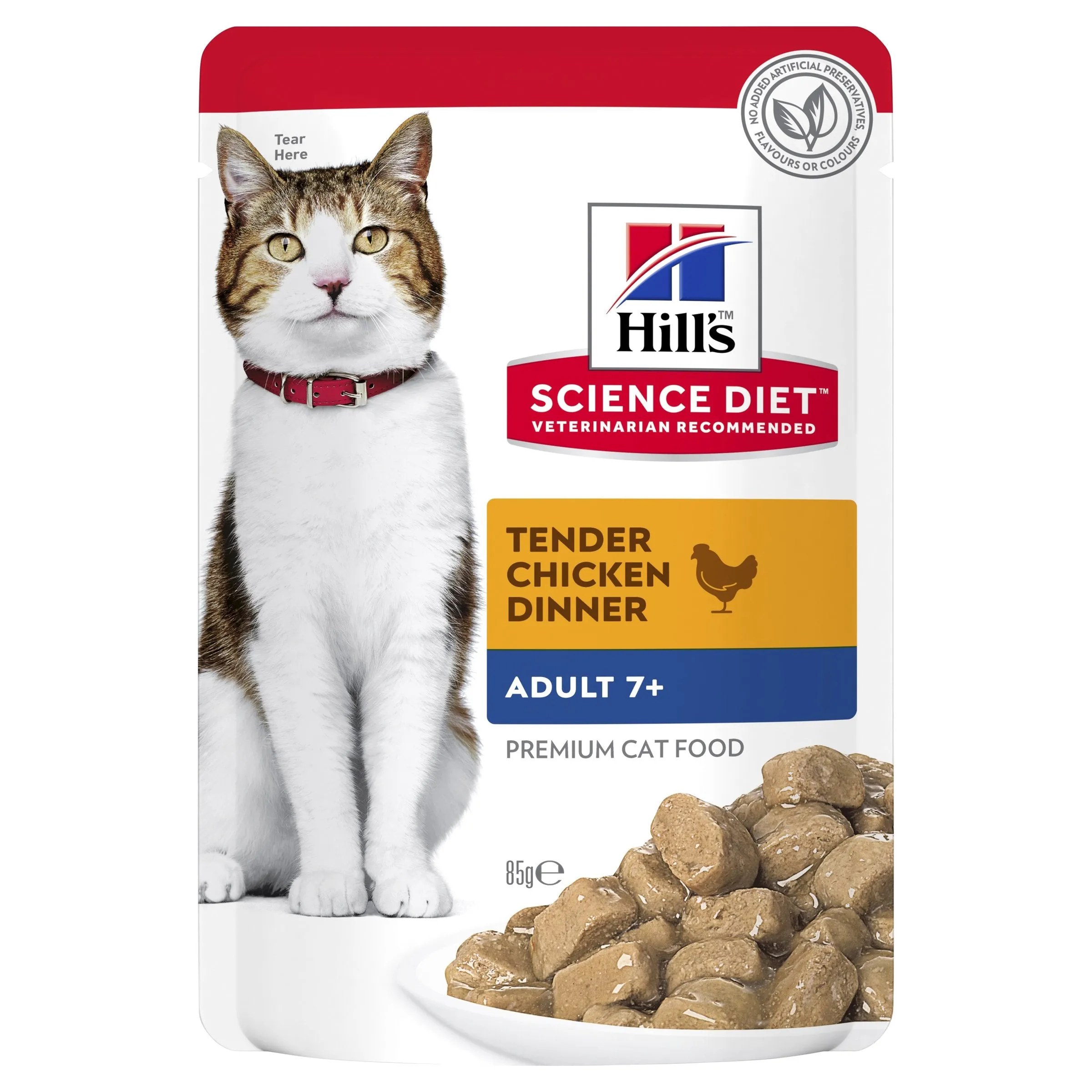 Hills Science Diet Adult 7  Active Longevity Mature Chicken Cat Food Pouches 85g x 12