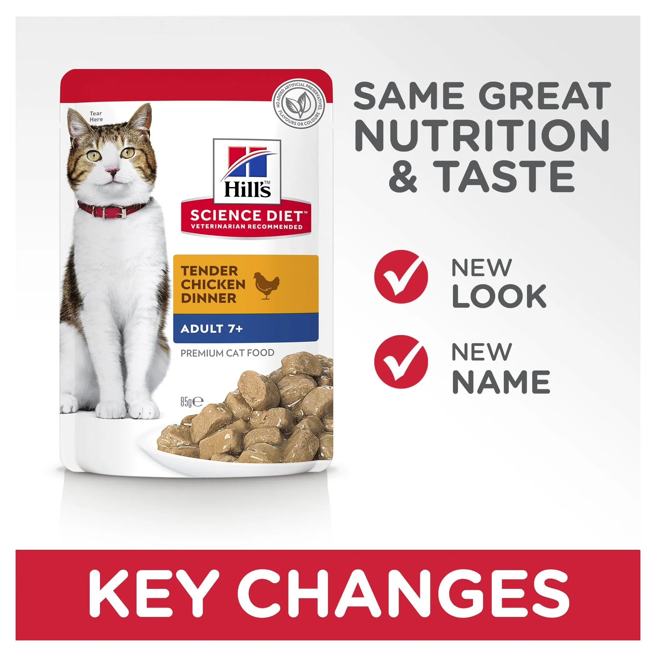 Hills Science Diet Adult 7  Active Longevity Mature Chicken Cat Food Pouches 85g x 12