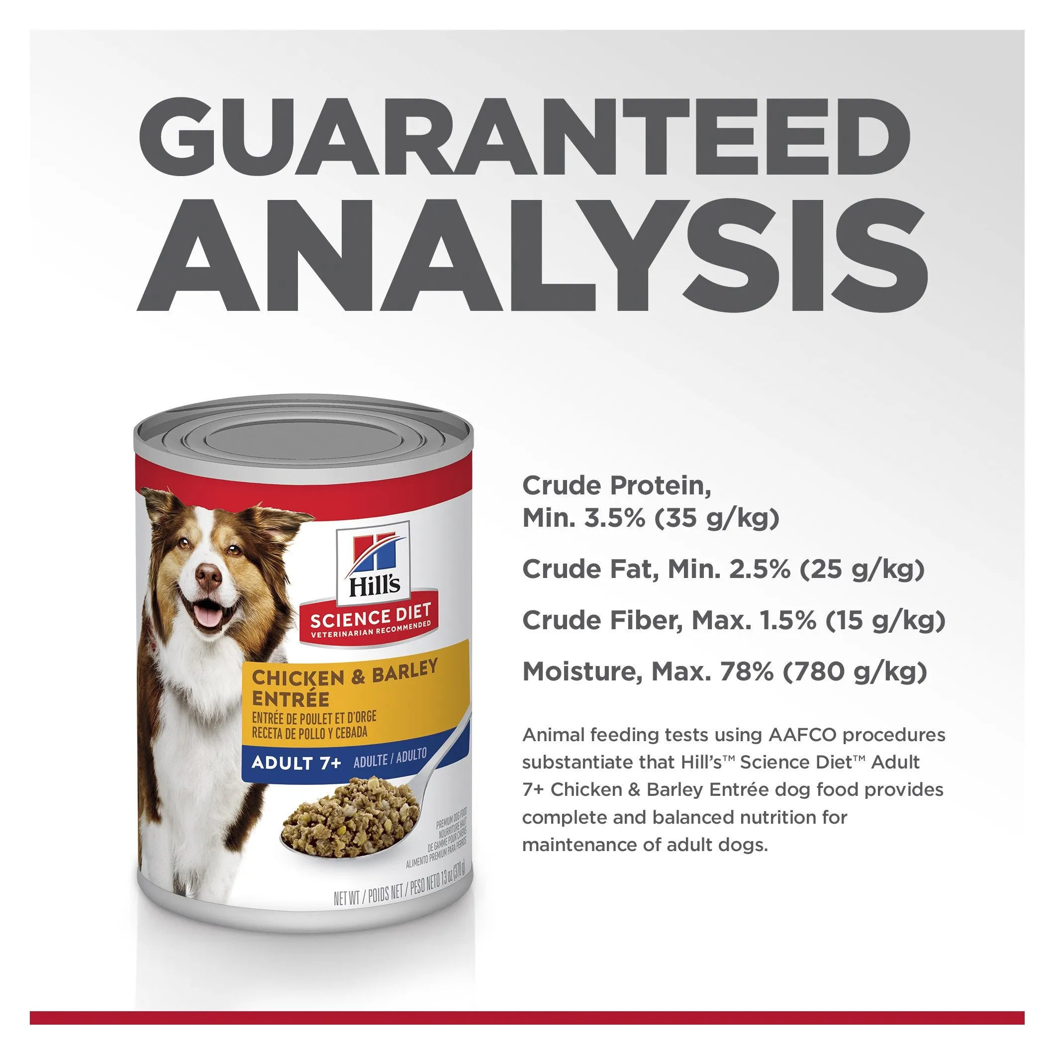 Hills Science Diet Adult 7  Chicken and Barley Entree Canned Dog Food 370g