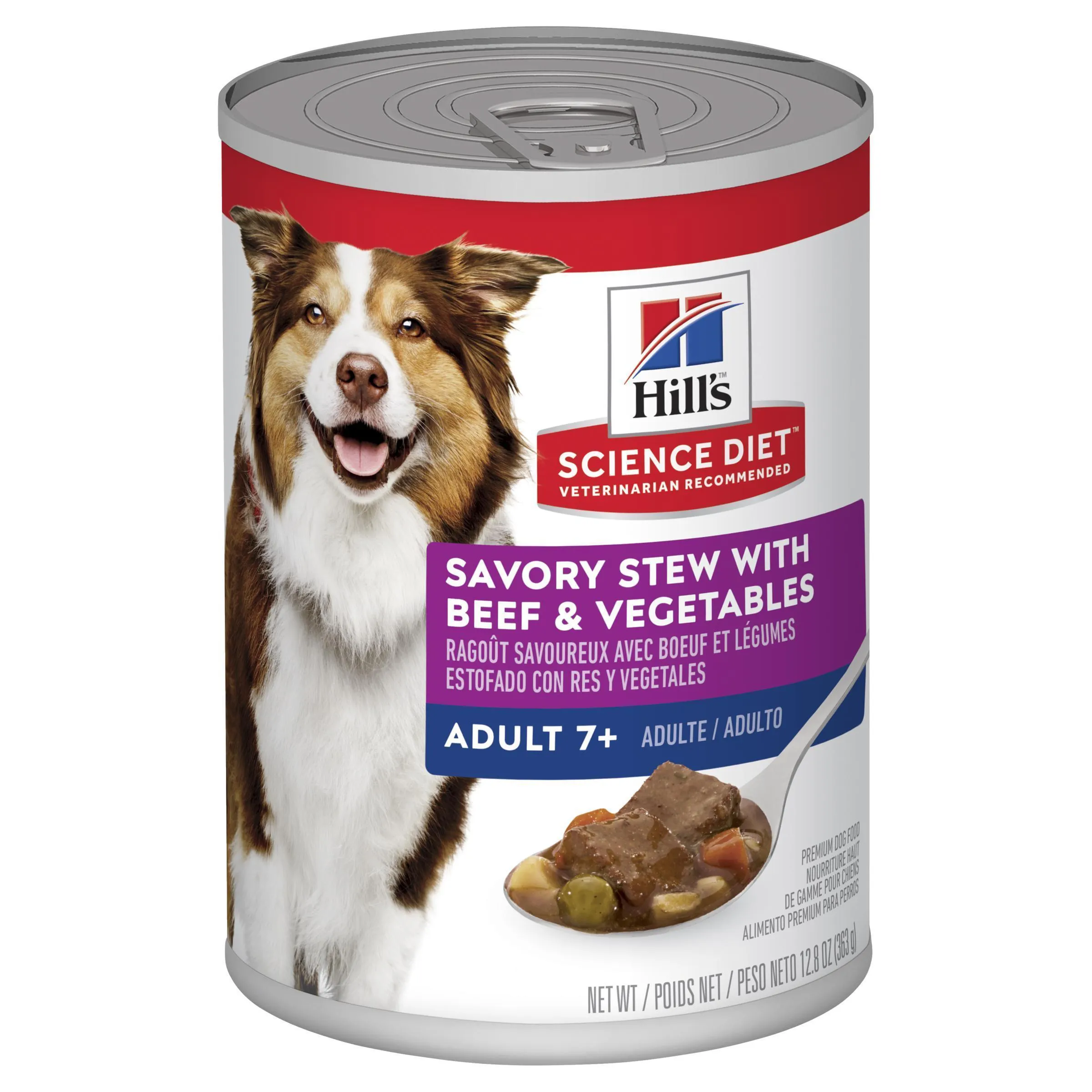 Hills Science Diet Adult 7  Savoury Stew Beef and Vegetables Canned Dog Food 363g x 12