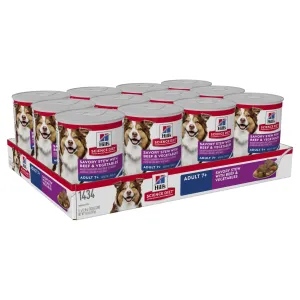 Hills Science Diet Adult 7  Savoury Stew Beef and Vegetables Canned Dog Food 363g x 12