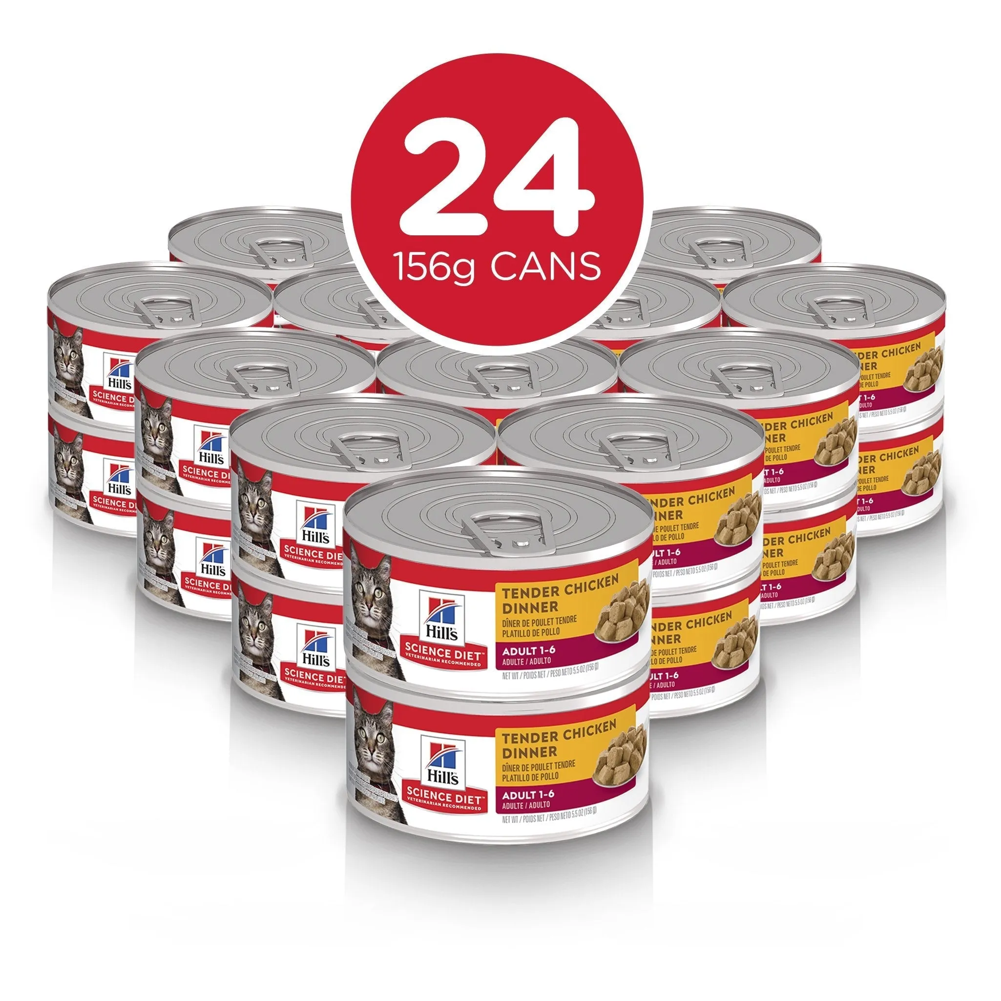 Hills Science Diet Adult Tender Dinners Chicken Canned Cat Food 156g x 24