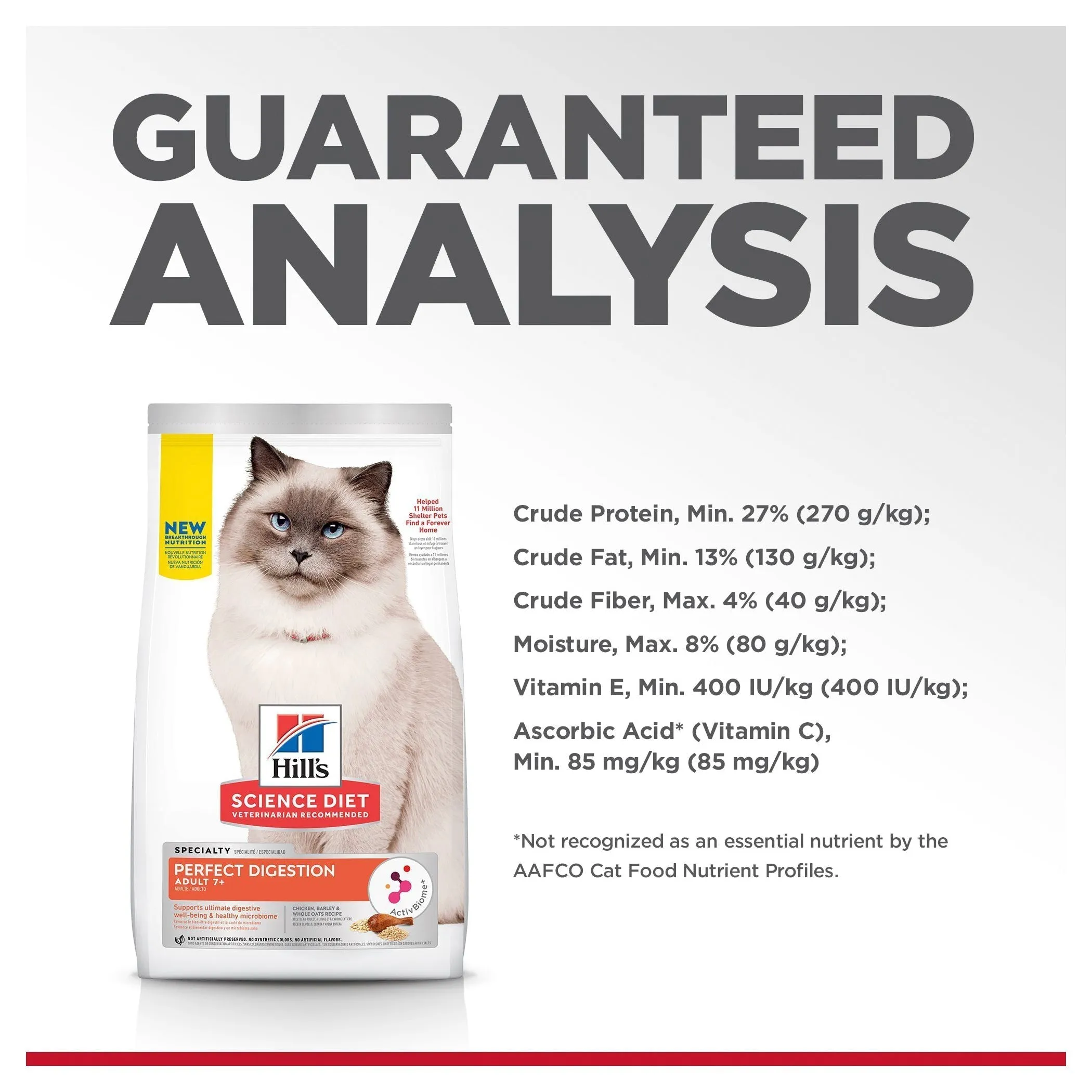 Hills Science Diet Perfect Digestion 7  Dry Cat Food 2.72kg