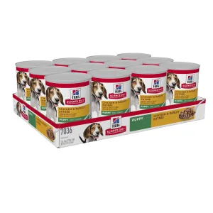 Hills Science Diet Puppy Chicken and Barley Entree Canned Dog Food 370g x 12 ( _ )