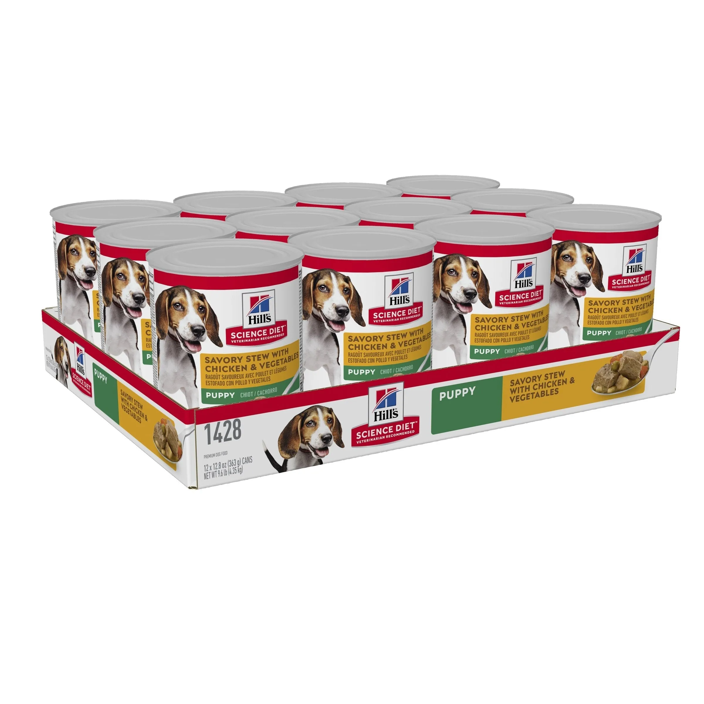 Hills Science Diet Puppy Savoury Stew Chicken and Vegetables Canned Dog Food 370g x 12 ( _ )