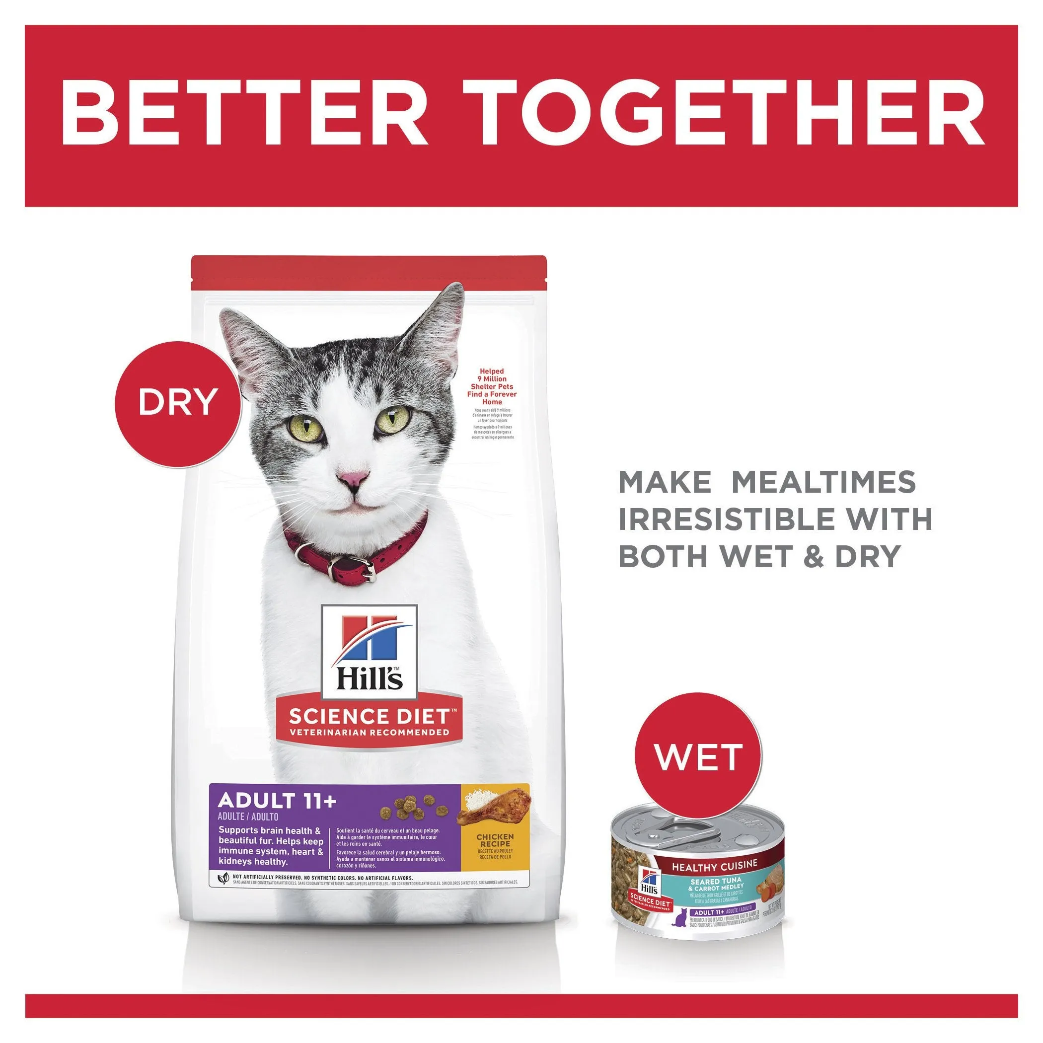 Hills Science Diet Senior Adult 11  Dry Cat Food 3.17kg