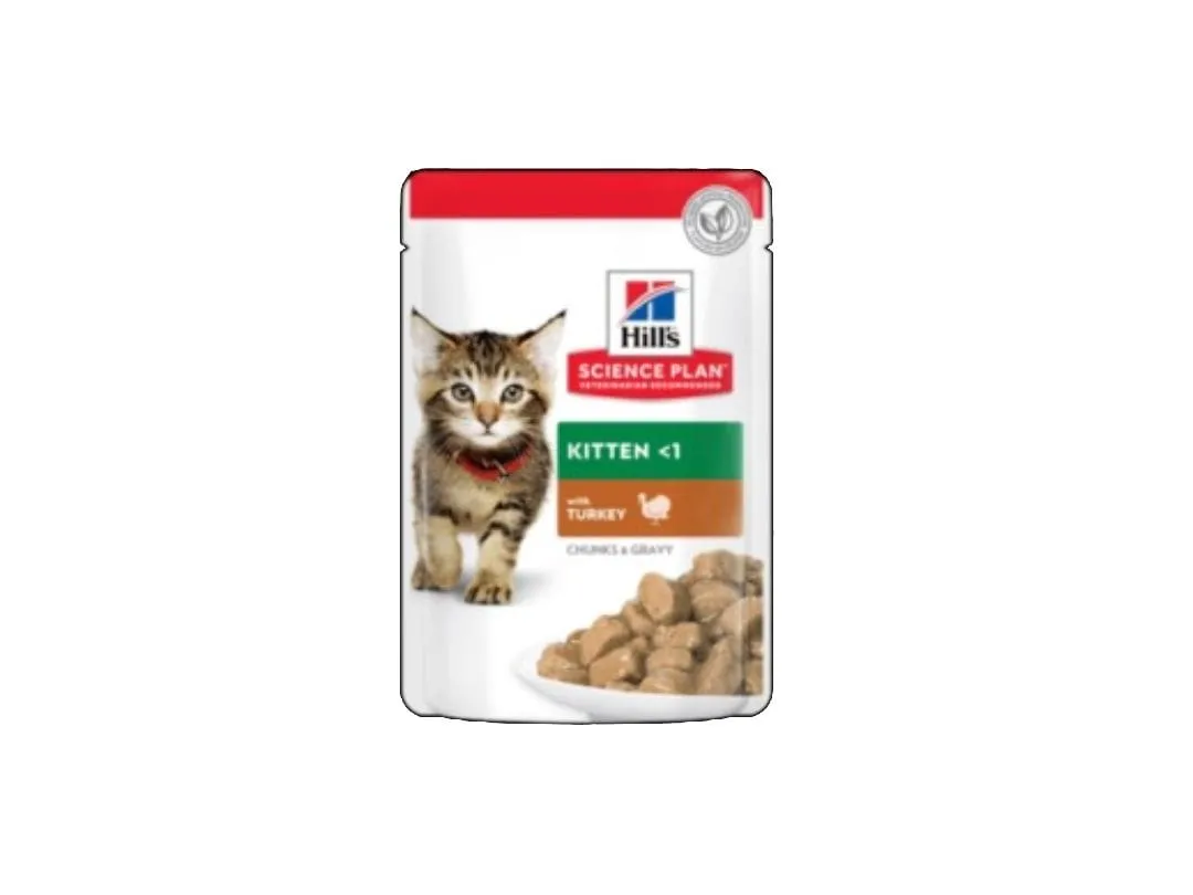 Hills Science Plan Tender Chunks In Gravy Kitten Turkey Pouches (12x85g) Pets Qatar