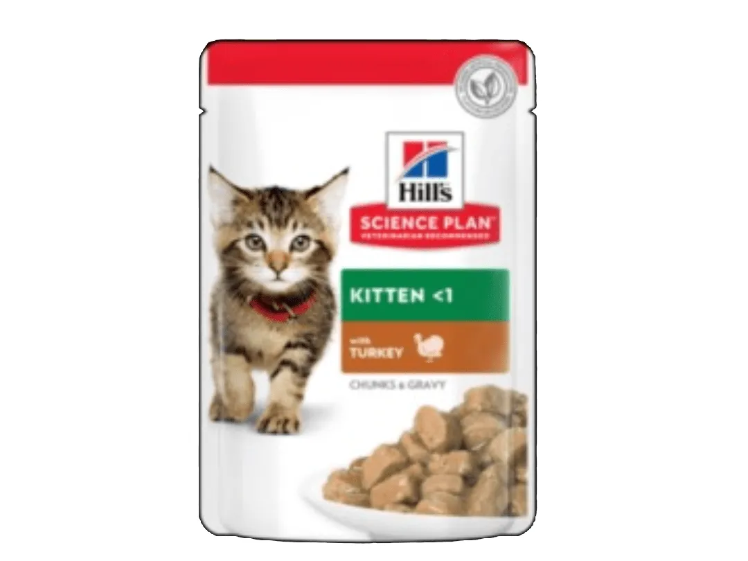 Hills Science Plan Tender Chunks In Gravy Kitten Turkey Pouches (12x85g) Pets Qatar