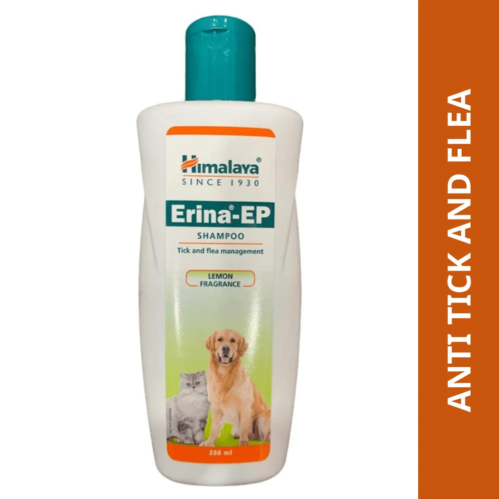 Himalaya Erina EP Tick & Flea Shampoo with Drools Absolute Calcium Supplement Tablets Dog Combo