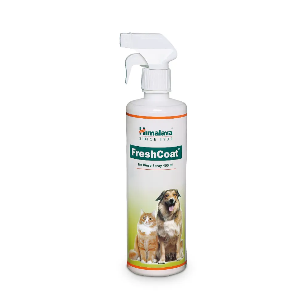Himalaya Fresh Coat No Rinse Spray & Furlicks Gut Health Supplement Dog & Cat Combo