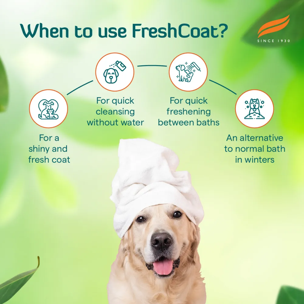 Himalaya Fresh Coat No Rinse Spray & Furlicks Gut Health Supplement Dog & Cat Combo