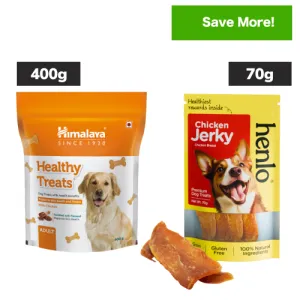 Himalaya Healthy Chicken and Henlo Chicken Jerky Dog Treats Combo