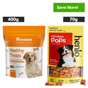 Himalaya Healthy Chicken and Henlo Chicken Pops Dog Treats Combo