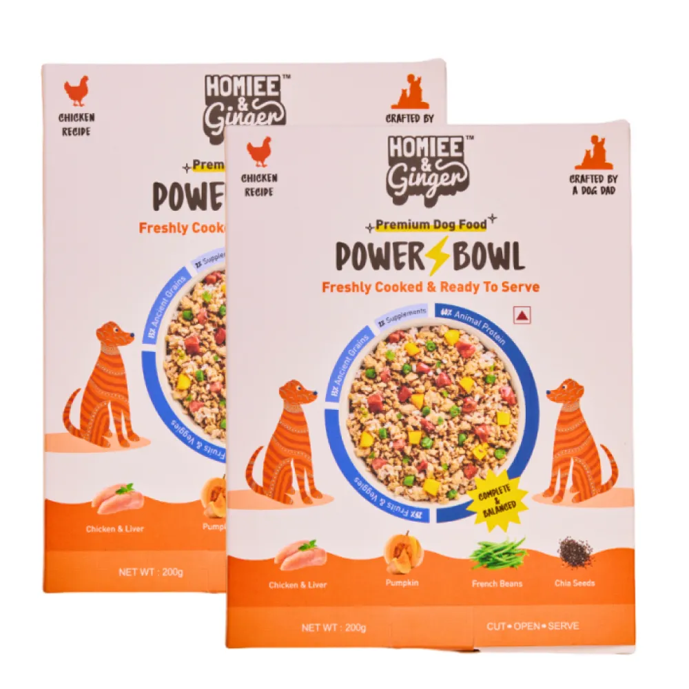 Homiee & Ginger Power Bowl Chicken & Barley Fresh Food for Dogs