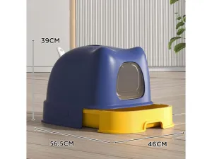 hoopet cat ears cat litter box (blue and yellow) 57.5*46*39cm Pets Qatar