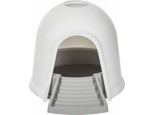 IGLOO CAT LITTER BOX - 2 IN 1 WHITE & GREY Pets Qatar